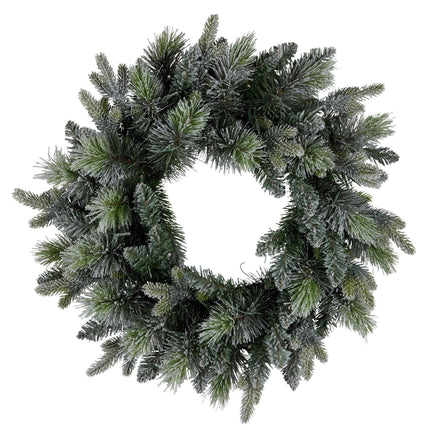 Christabelle 61cm Christmas Wreath Snowy Stamford Spruce with Coloured LED Lights Front Door Decoration Ornament.