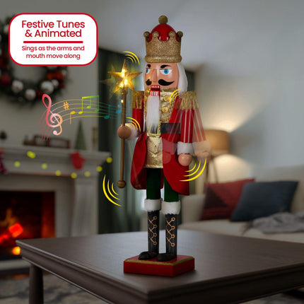 Christabelle 60cm Musical LED Animated Christmas Nutcracker Ornament Decoration.