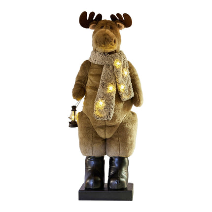 Christabelle 1.1m Musical LED Animated Christmas Moose Decoration Light-Up Lantern Ornament.