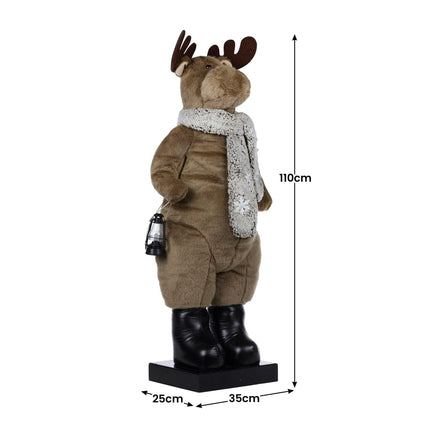 Christabelle 1.1m Musical LED Animated Christmas Moose Decoration Light-Up Lantern Ornament.