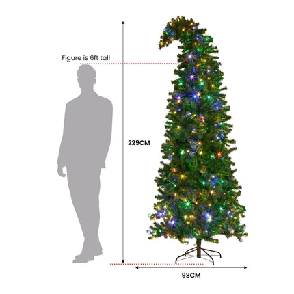 Christabelle Bad Santa 2.3m Curved Multicolour Pre-Lit Christmas Tree with 1240 Tips.
