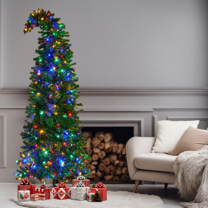 Christabelle Bad Santa 2.3m Curved Multicolour Pre-Lit Christmas Tree with 1240 Tips.