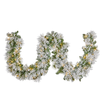 Christabelle 274cm Majestic Snow Prelit Christmas Garland.