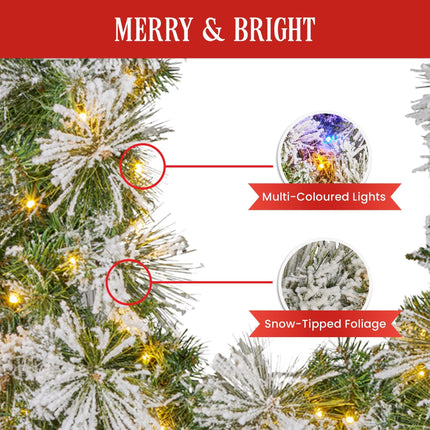 Christabelle 274cm Majestic Snow Prelit Christmas Garland.