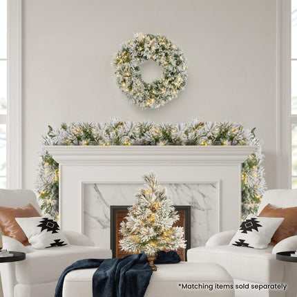 Christabelle 274cm Majestic Snow Prelit Christmas Garland.