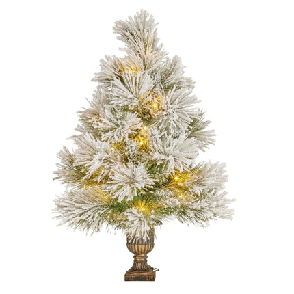 Christabelle 61cm Majestic Snow Tabletop Prelit Christmas Tree.