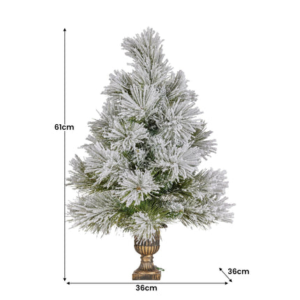 Christabelle 61cm Majestic Snow Tabletop Prelit Christmas Tree.