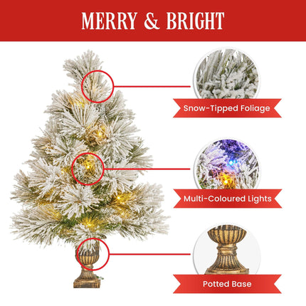 Christabelle 61cm Majestic Snow Tabletop Prelit Christmas Tree.