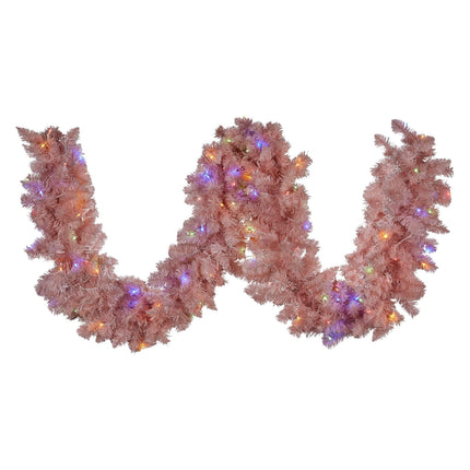 Christabelle 274cm Pretty In Pink Christmas Garland With Led Lights.