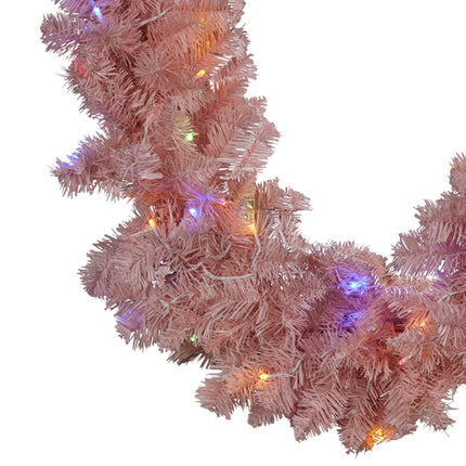 Christabelle 274cm Pretty In Pink Christmas Garland With Led Lights.