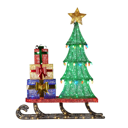 Christabelle Christmas Display Sled 183cm With Tree And Presents Led Lights & C9 Bulbs.