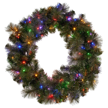 Christabelle 1.22m Split 2pc Christmas Wreath with LED Lights Pine Dual Front Doors Decoration Ornament.