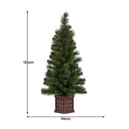 Christabelle 4ft Christmas Tree Glittery Gold Pine Led Multi Lights Xmas Decor.