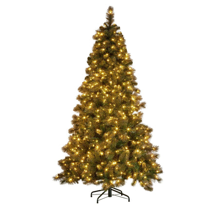 Christabelle 7.5ft Christmas Tree Glittery Gold Pine Led Multi-functional Lights.