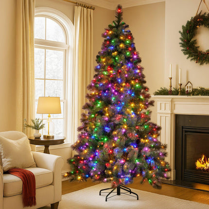 Christabelle 9ft Christmas Tree Glittery Gold Pine Needles 850 Led Lights Xmas.