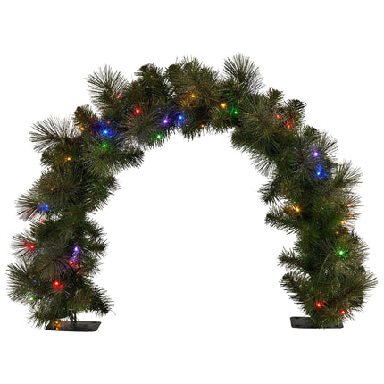 Christabelle 60cm Tabletop Christmas Archway Garland with LED Lights Gold Mantle Decoration Ornament.