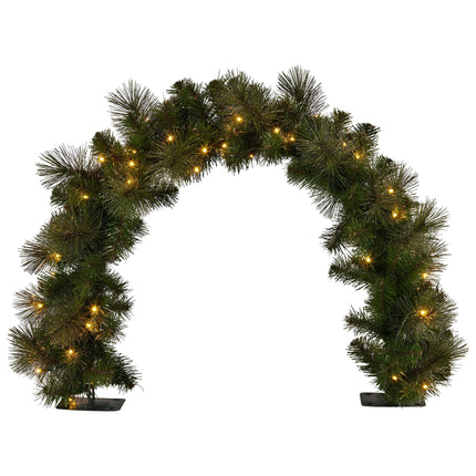 Christabelle 60cm Tabletop Christmas Archway Garland with LED Lights Gold Mantle Decoration Ornament.
