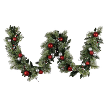 Christabelle 2.7m Christmas Garland with LED Lights and Baubles Mantle Decoration Ornament.