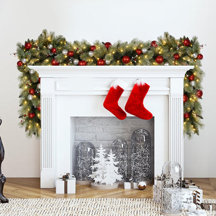 Christabelle 2.7m Christmas Garland with LED Lights and Baubles Mantle Decoration Ornament.