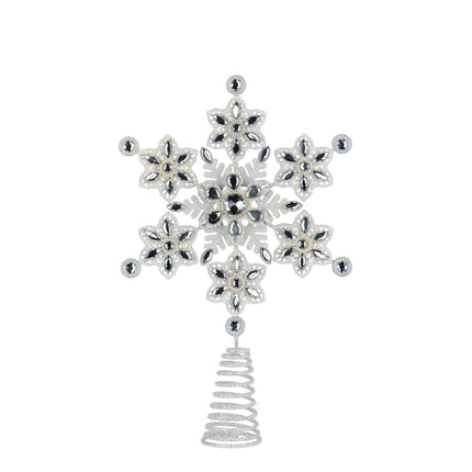 Christabelle Snowflake Christmas Tree Topper Beaded Decoration Ornament Xmas.