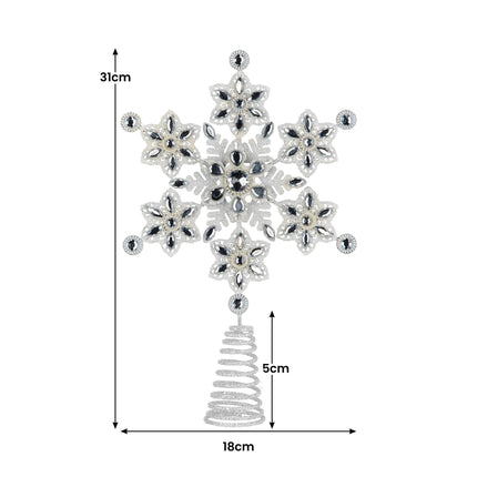 Christabelle Snowflake Christmas Tree Topper Beaded Decoration Ornament Xmas.