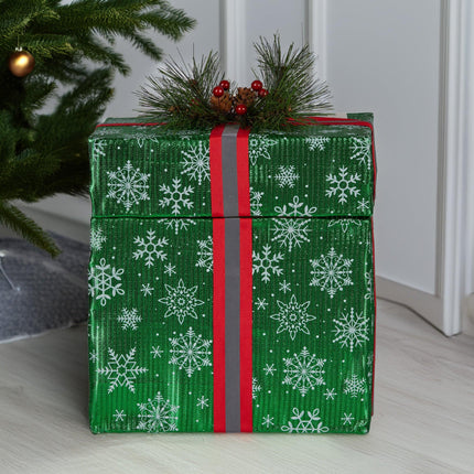 Christabelle Animated Elf Gift Box Led Lights Christmas Tree Decoration Ornament.