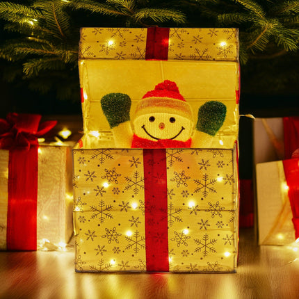 Christabelle Animated Snowman Gift Box Led Christmas Tree Decoration Ornaments.