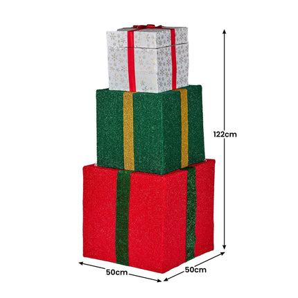 Christabelle 122cm Animated Present Stack Santa Led Lights Christmas Tree Decor.
