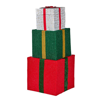 Christabelle 122cm Animated Present Stack Santa Led Lights Christmas Tree Decor.