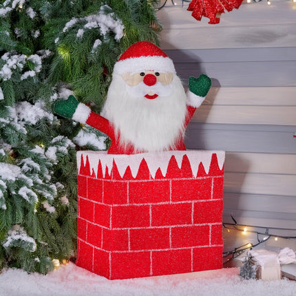 Christabelle 76cm Animated Santa In Chimney Christmas Tree Led Lights Ornament.
