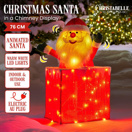 Christabelle 76cm Animated Santa In Chimney Christmas Tree Led Lights Ornament.
