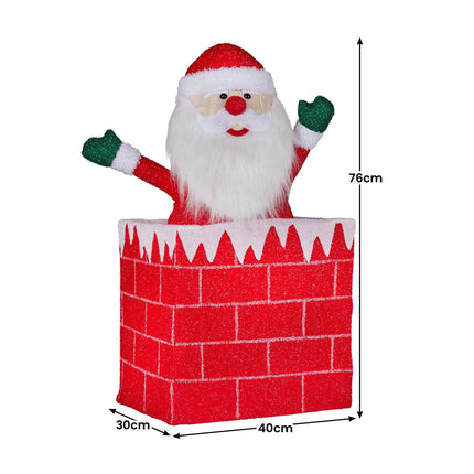 Christabelle 76cm Animated Santa In Chimney Christmas Tree Led Lights Ornament.