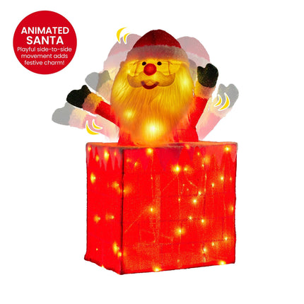 Christabelle 76cm Animated Santa In Chimney Christmas Tree Led Lights Ornament.