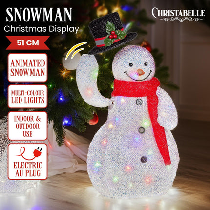 Christabelle 51cm Animated Snowman Christmas Display Decoration Led Lights Xmas.