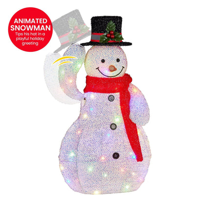 Christabelle 51cm Animated Snowman Christmas Display Decoration Led Lights Xmas.