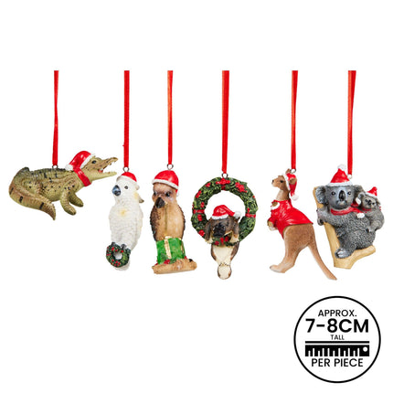 Christabelle Christmas Aussie Animals Pack of 6 Baubles Tree Decoration Ornaments Gift Pack.