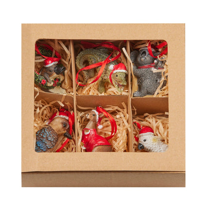 Christabelle Christmas Aussie Animals Pack of 6 Baubles Tree Decoration Ornaments Gift Pack.