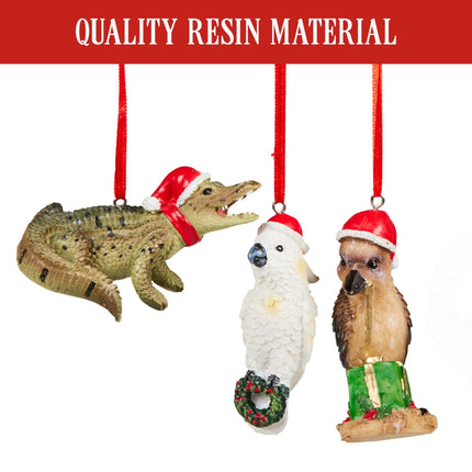 Christabelle Christmas Aussie Animals Pack of 6 Baubles Tree Decoration Ornaments Gift Pack.