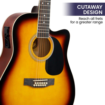 Karrera Acoustic Guitar 12-String with EQ - Sunburst.