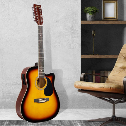 Karrera Acoustic Guitar 12-String with EQ - Sunburst.