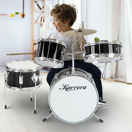 Karrera Children's 4pc Drum Kit - Black.