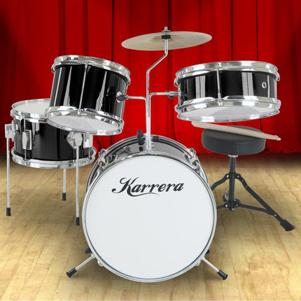 Karrera Children's 4pc Drum Kit - Black.