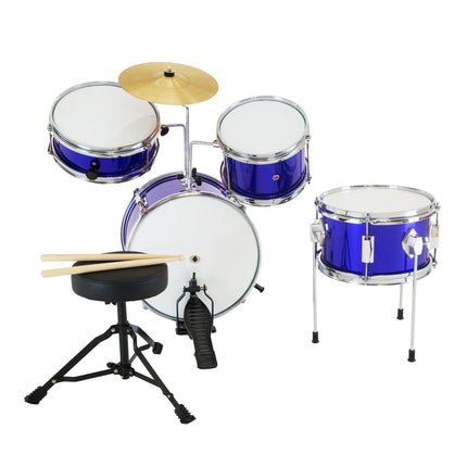 Karrera Children's 4pc Drum Kit - Blue.