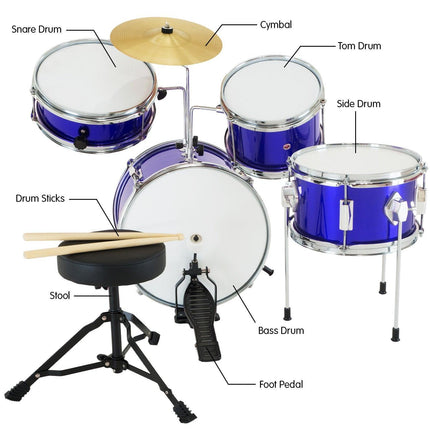 Karrera Children's 4pc Drum Kit - Blue.