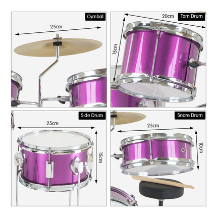 Karrera Childrens 4pc Drum Kit - Purple.