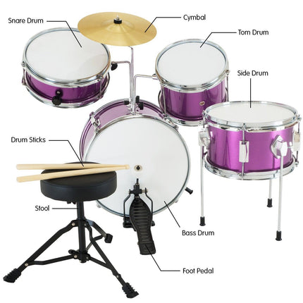 Karrera Childrens 4pc Drum Kit - Purple.