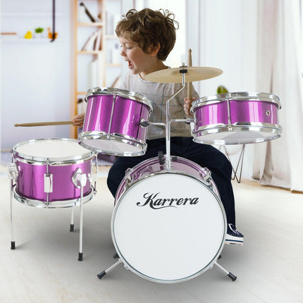 Karrera Childrens 4pc Drum Kit - Purple.