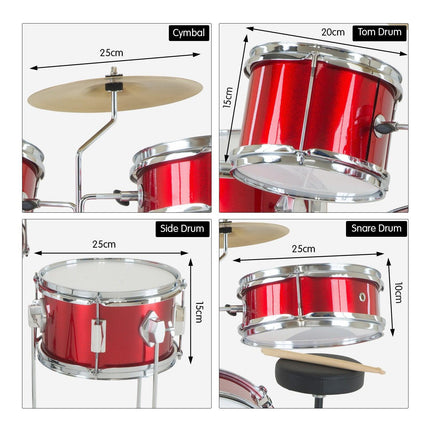 Karrera Children's 4pc Drum Kit - Red.