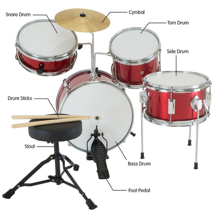 Karrera Children's 4pc Drum Kit - Red.