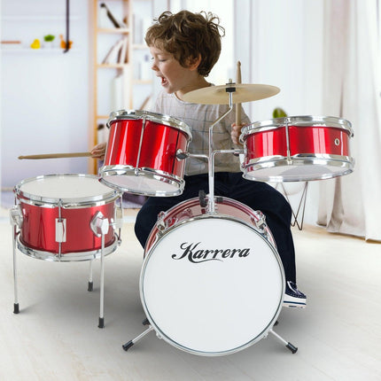Karrera Children's 4pc Drum Kit - Red.